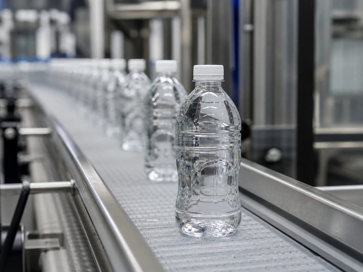 Robustes Modulband in einer Recycling- und Sortieranlage.